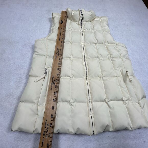 GAP Full Zip Down Puffer Vest Quilted Ivory/Cream Women's M Y2K Skiing Outdoors - Picture 12 of 15